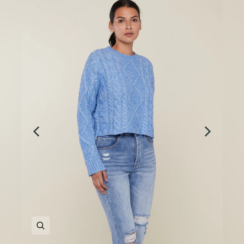 Rachel Parcell Cable Knit Sweater, Blue size small